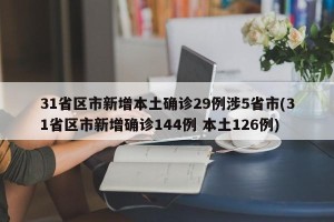 31省区市新增本土确诊29例涉5省市(31省区市新增确诊144例 本土126例)